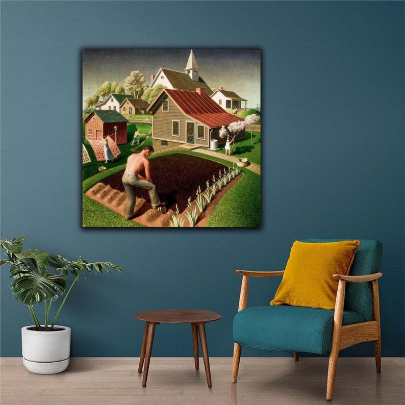 Grant Wood Spring in Town 1941 Canvas Print Wall Art,grant Wood ...