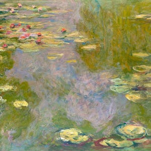 Panoramic Claude Monet Water Lilies 1919 Canvas Print Wall Art,Monet Print,Monet Painting,Water Lilies Poster,Art Reproduction