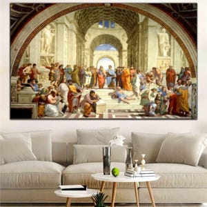 Raphael The School of Athens School of Athens Canvas Print Wall Art,Aristotle Plato School of Athens Renaissance Classic by Raphael Poster
