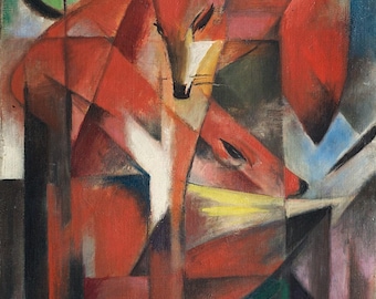 Franz Marc Rävarna 1913 Canvastavla Väggkonst, Franz Marc-affisch, Franz Marc-målning, Franz Marc-tryck, Arkivgiclée, Konstreproduktion