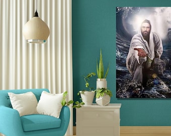 Jesus Give Me Hand, Jesus Reaching Hand Canvas, Come Follow Me, Christian Wall Art, Home Wall Decor, Christ Jesus Lover Gifts Christmas Gift