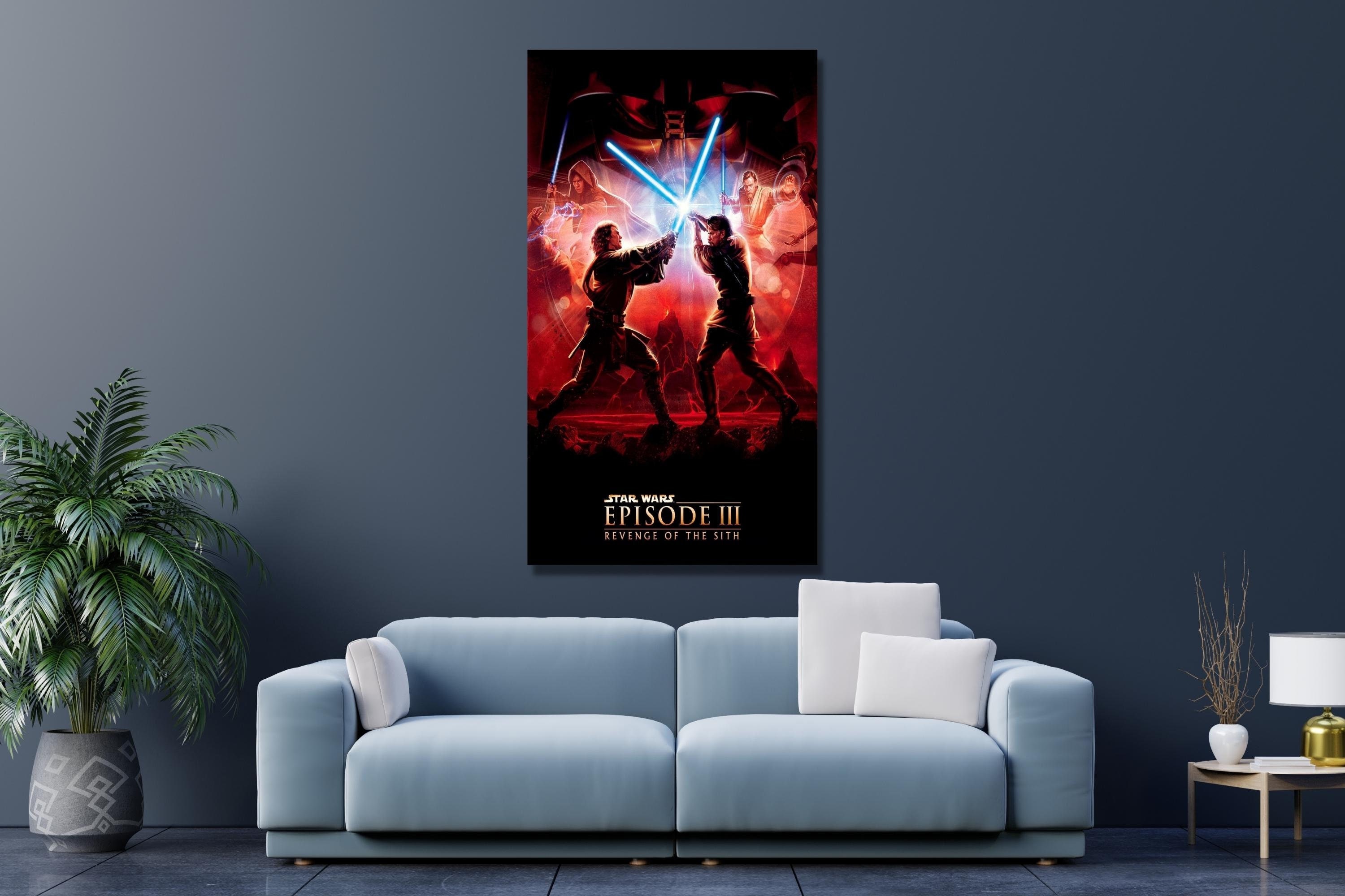 Anakin Skywalker Print Art,starwars Anakin Vs Obi Wan Poster Canvas ...
