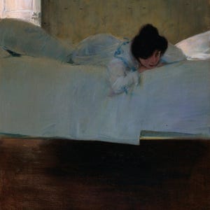 Impresión en lienzo de Ramon Casas &quot;La Pereza&quot; (1900), arte mural, pintura de Ramon Casas, obras de Ramon Casas, pintor español, póster de &quot;La Pereza&quot;.