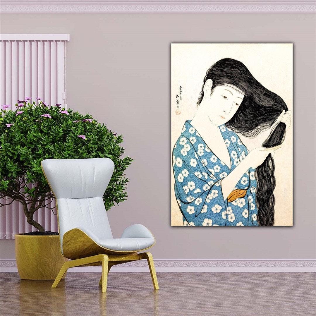 Goyo Hashiguchi Woman Combing Her Hair Diptych 2 Inteorie Akja main image 1