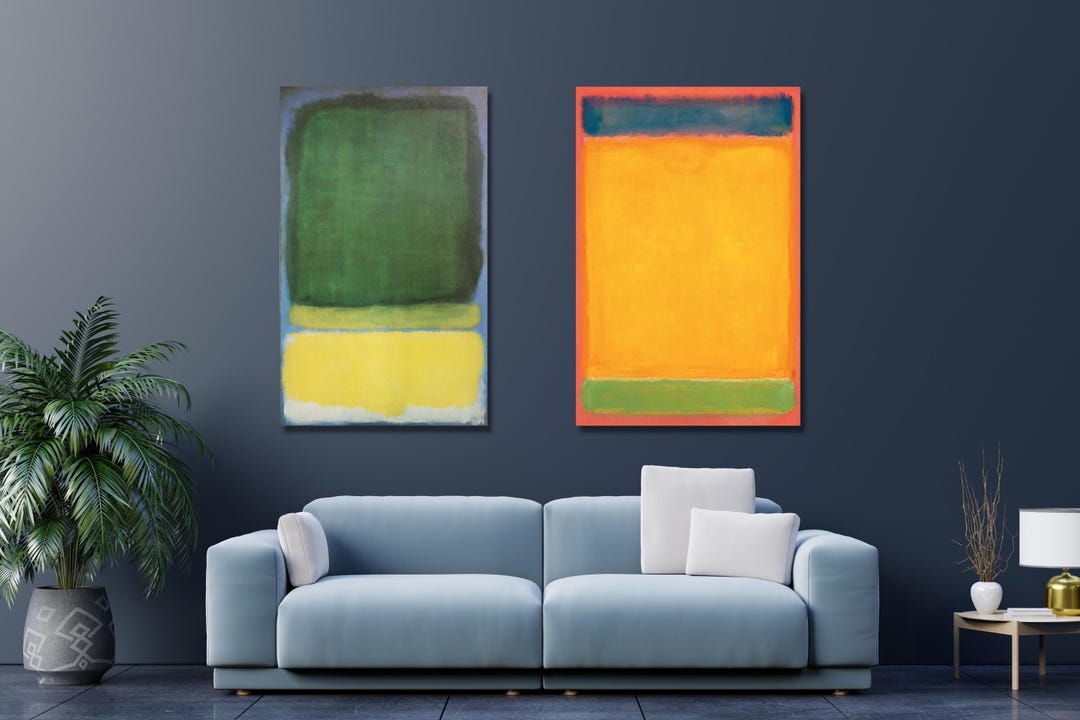 Mark Rothko Reproduction Set of 2 Mark Rothko Reproduction Canvas Wall Art Print,modern Wall Art ...