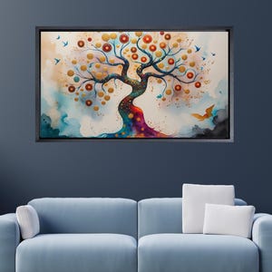 Tree of life Gustav Klimt Canvas Wall Art, Yggdrasil Wall Art, Tree of life Poster Print, Framed Gallery Canvas, Celtic Tree Canvas Print