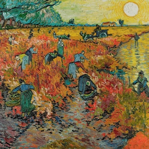 Van Gogh The Red Vineyard 1888 Canvas Print Wall Art,Van Gogh Painting,Works by Van Gogh,Dutch Painter,Art Reproduction