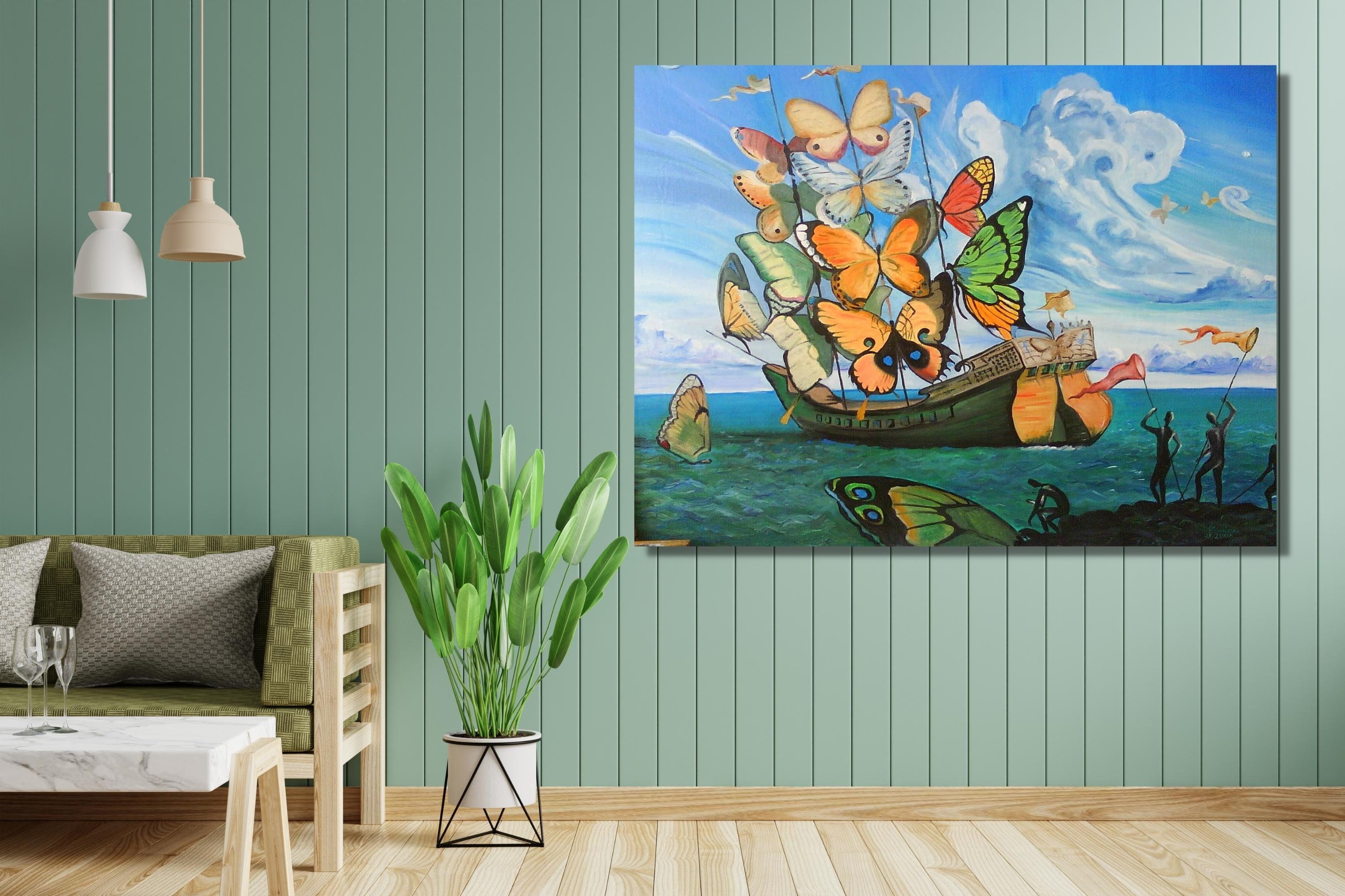 Salvador Dali Ship With Butterfly Sails Canvas Art, Dali Canvas ...