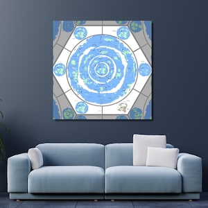 Platte aardekaart canvas muurkunst, platte aarde kaart poster, platte aarde kaart print, grote wereldkaart print, kerstcadeau