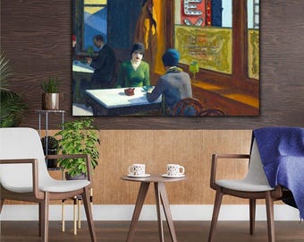 Impresión en lienzo de Edward Hopper Chop Sue, arte de pared, impresión de bellas artes, decoración del hogar, artista estadounidense, pintura de Edward Hopper, arte impreso, diseño de pared.
