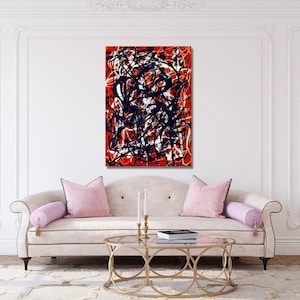 Jackson Pollock Print, Extra Large Canvas Wall Art Pollock Canvas Wall Art Abstract Wall Art Home and Living Room Decor Pollock Convergence