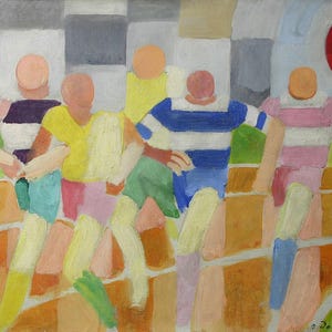 Robert Delaunay Runners 1924 Canvas Print Wall Art, Paintings of runners by Robert Delaunay,Delaunay Painting,Art Reproduction