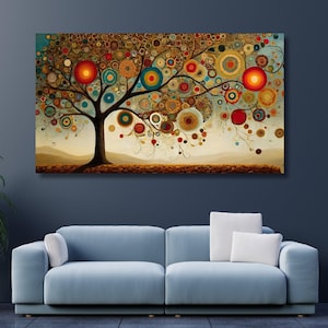 Tree of life Gustav Klimt Canvas Wall Art, Yggdrasil Wall Art, Tree of life Poster Print, Extra Large Wall Art, Celtic Tree Canvas Print