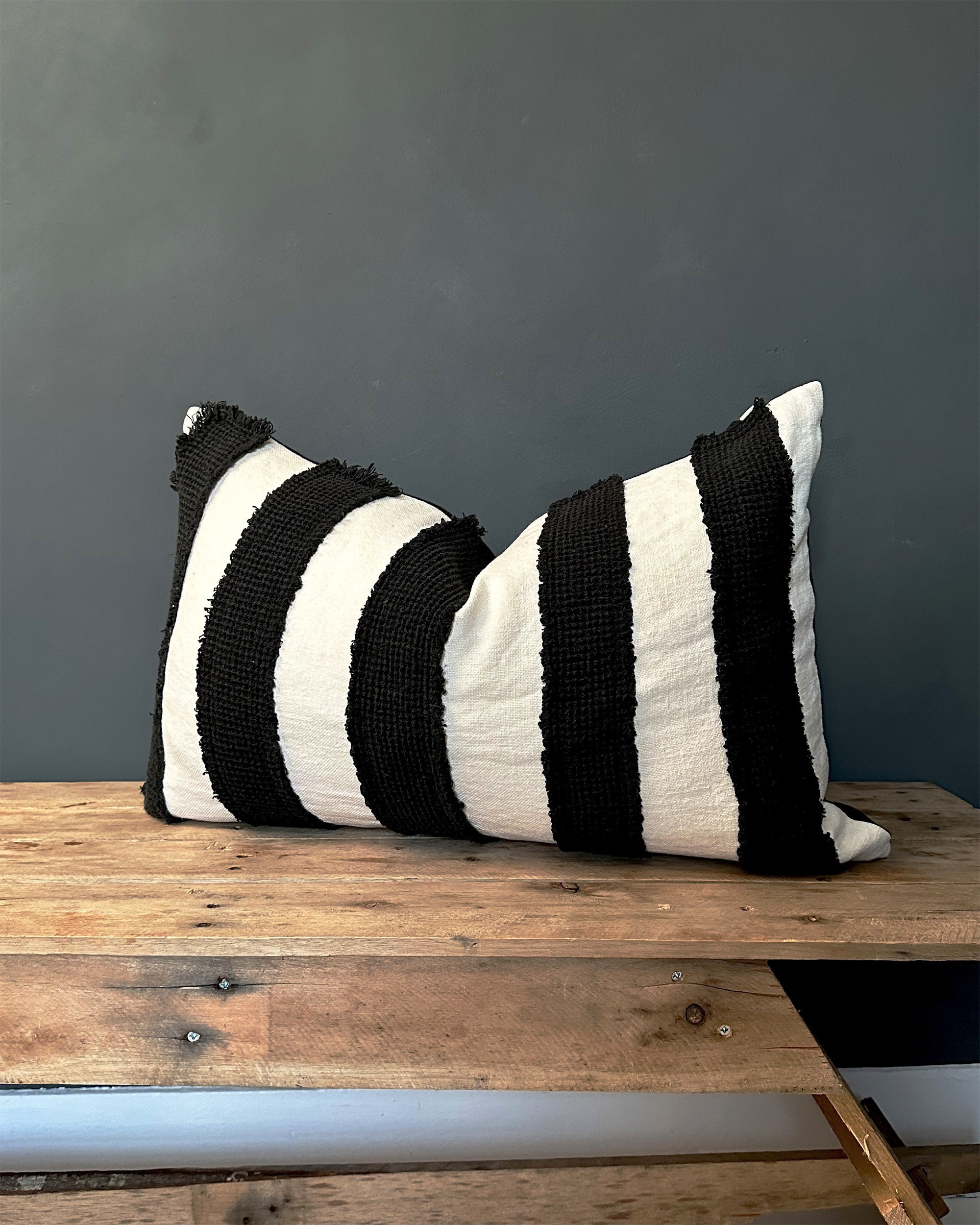 Black stripe throw pillow best sale