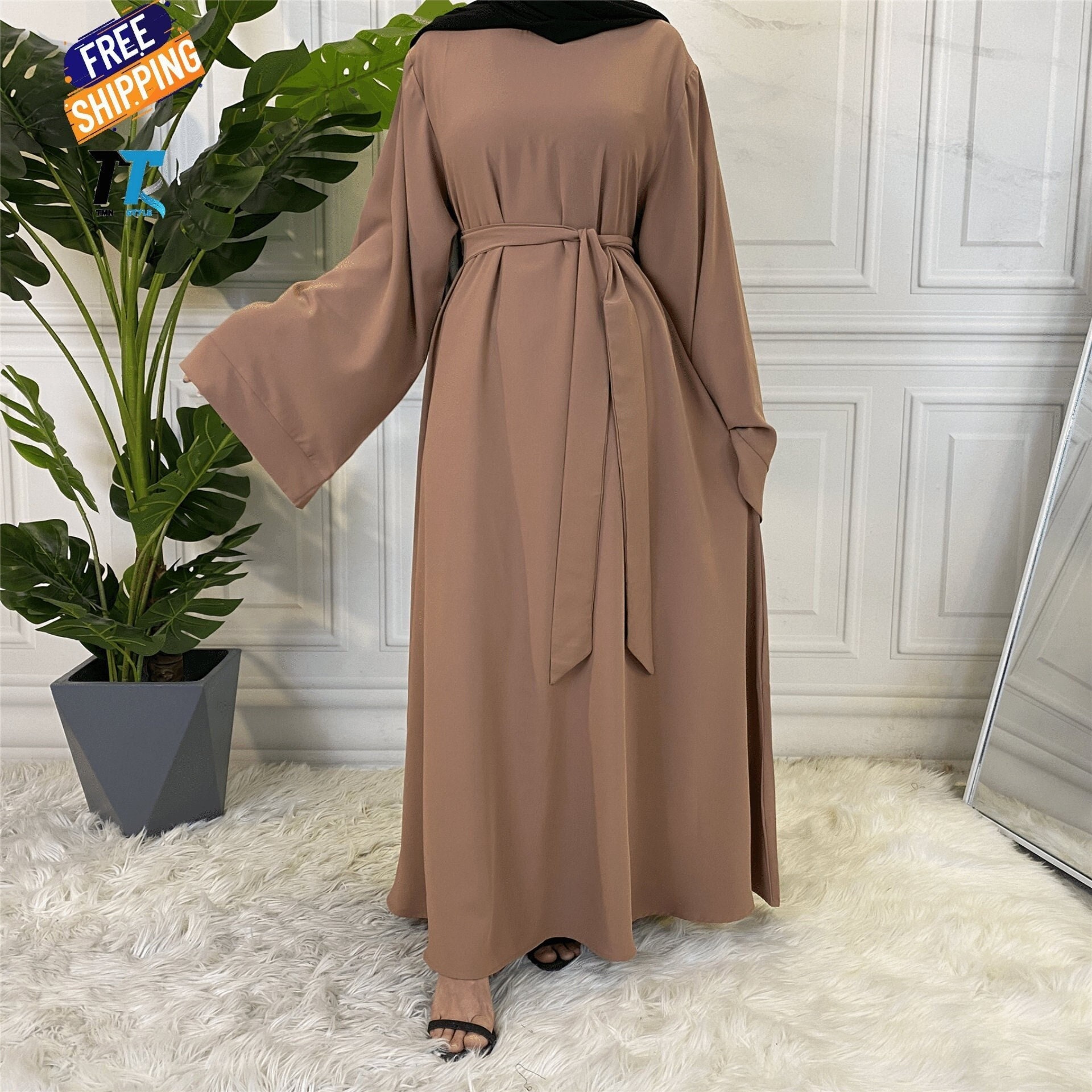 Cheap Bat Style Elegant Abaya Khaki, Muslim Clothes, Abayas, Modern Abaya,  Islamic Wedding, Hijab Dress, Turkish Abaya, Muslim Dress Clothes