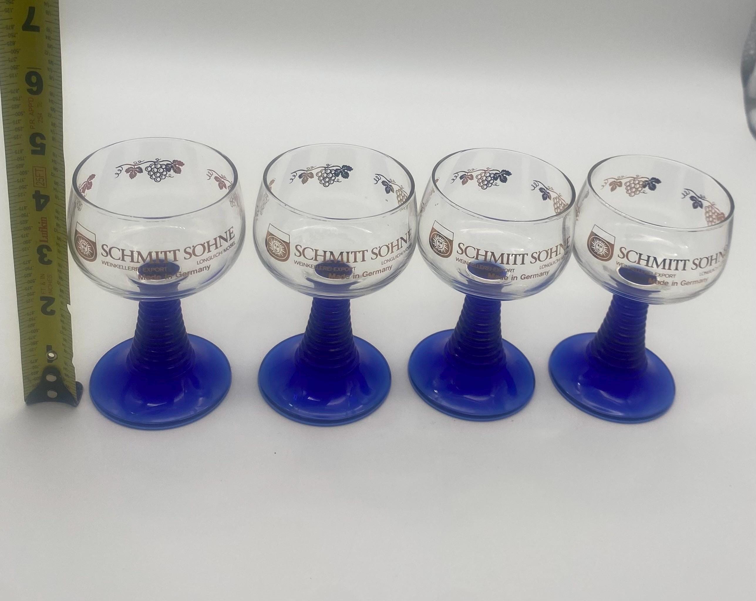 Set of 4 Vintage Schmitt Sohne Cobalt Blue Beehive Stem Wine Glasses - Etsy