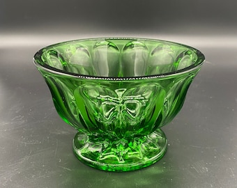 Vintage Anchor Hocking Fairfield Spearmint Green 6” Candy Dish Footed Bowl