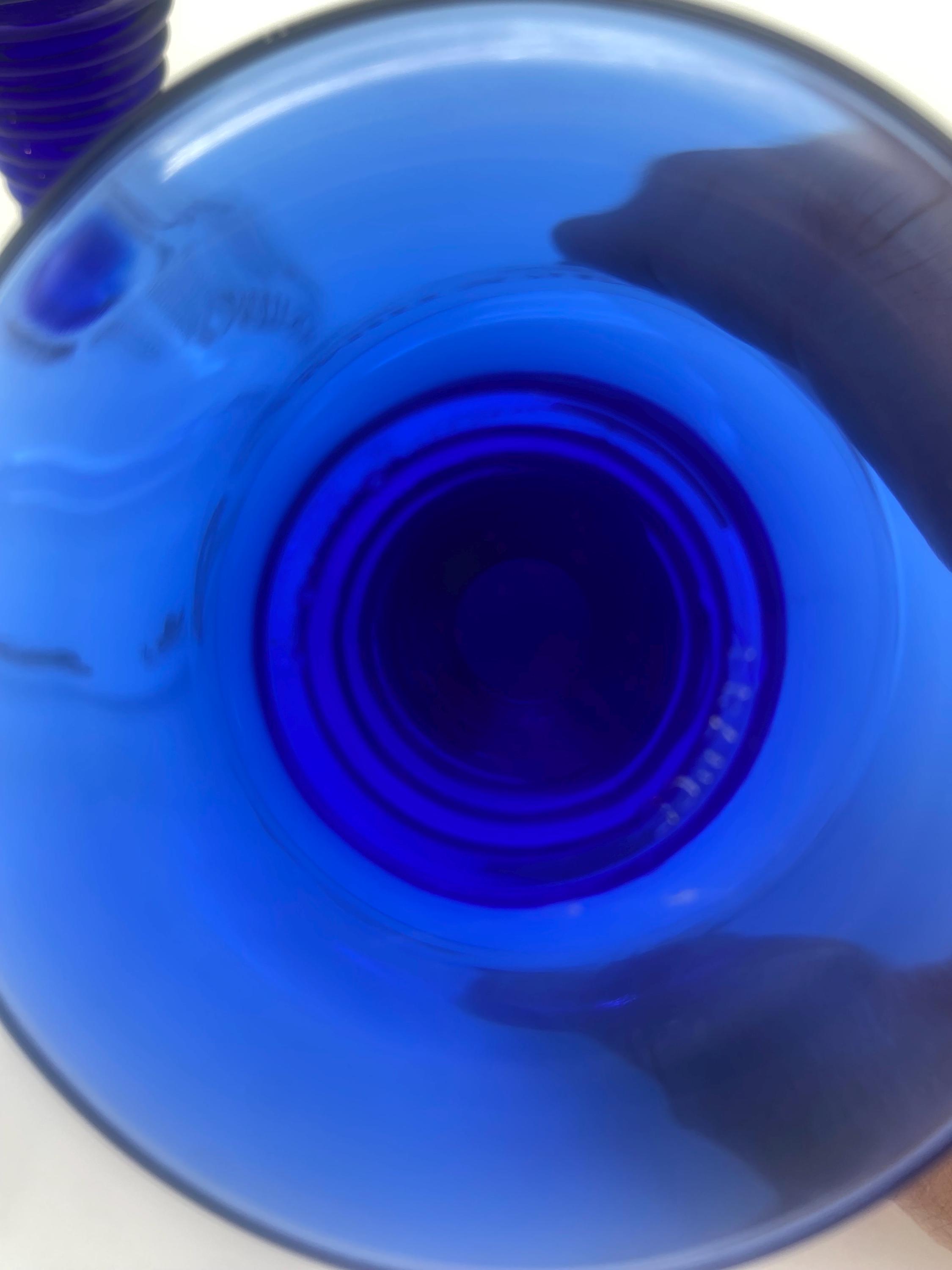 Set of 4 Vintage Schmitt Sohne Cobalt Blue Beehive Stem Wine Glasses - Etsy