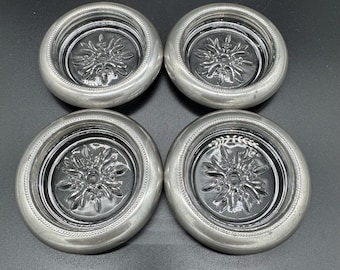 Set of 4 Vintage MCM Pewter Coasters by Empire