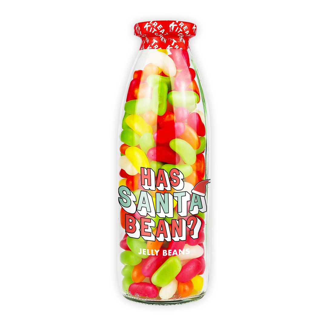 Has Santa Bean Vegan Jelly Beans Sweets in Glass Bottle Etsy UK