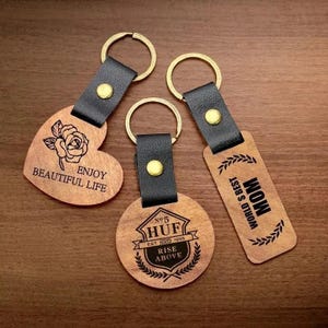 Personalised laser engraving Wooden keyrings custom engraving keychains