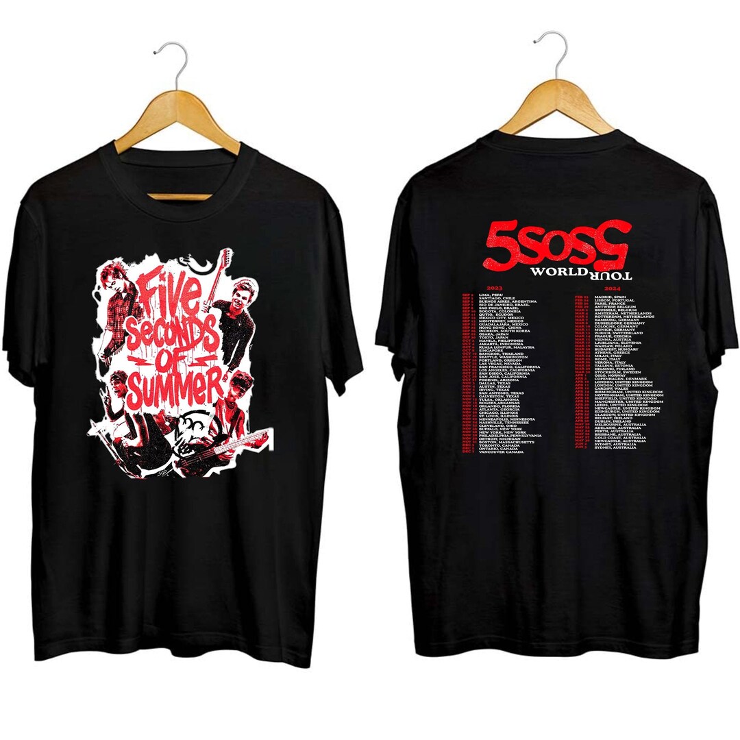 5 Seconds of Summer World Tour 2023 2024 Shirt 5SOS Fan Etsy