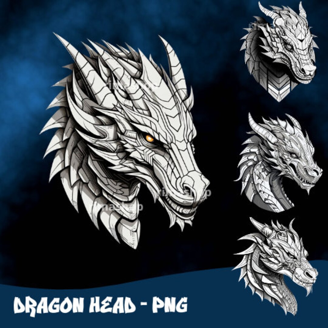 Dragon Head Digital Art Collection Sublimation and DTF Etsy