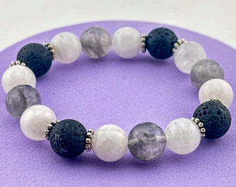Natural Moonstone Bracelet for Women, Premium Grade Natural Moonstone Crystal Bracelet for New Beginnings, Clarity, Wisdom, Fertility