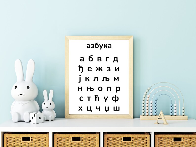 Serbian Printable Alphabet Wall Art | Nursery Wall Art | Cyrillic ...
