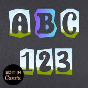 Ransom Alphabet Canva Frame Bundle Letter Frames A-Z Editable Collage Font Template Cut-out Monogram Frames Doodle Alphabet