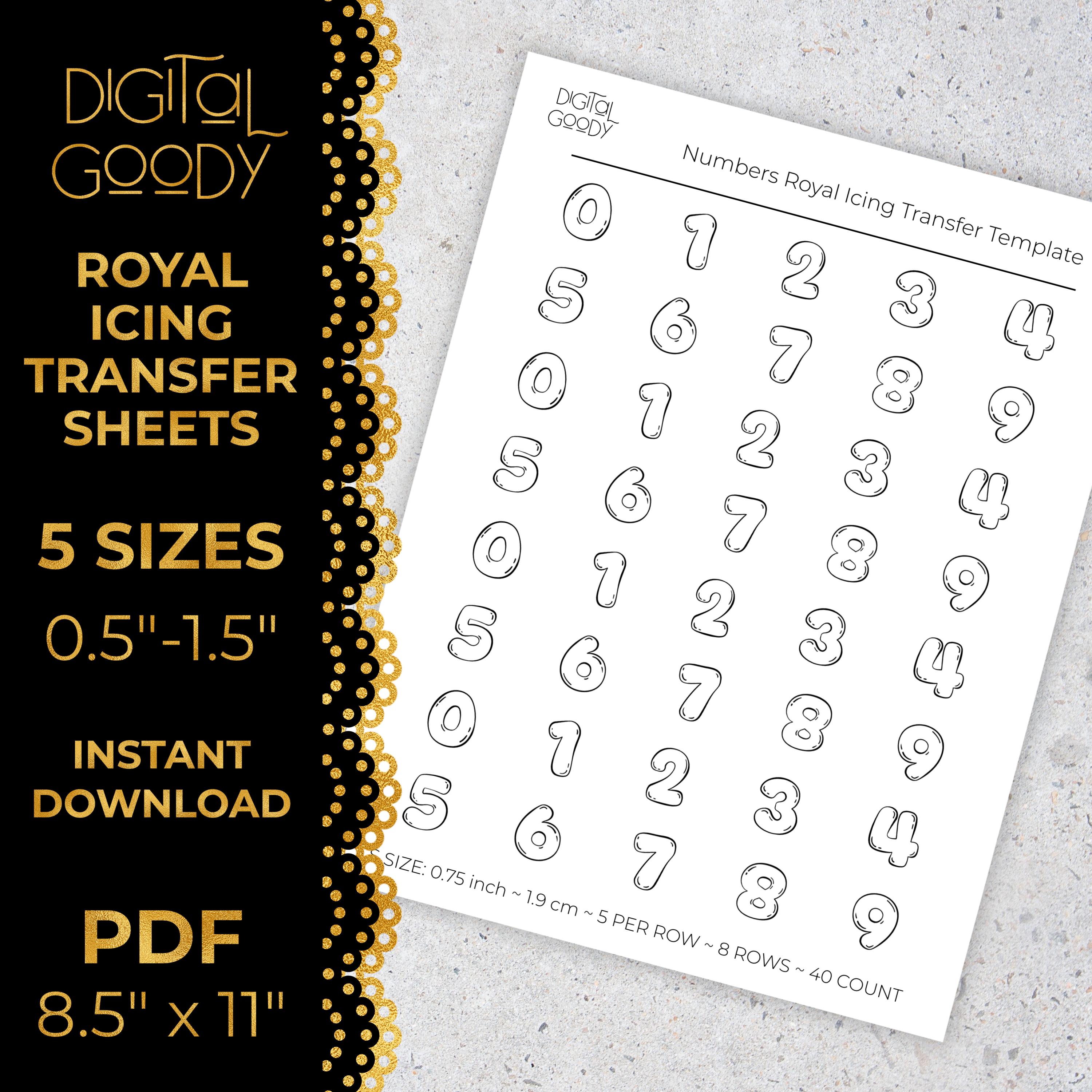 Numbers Royal Icing Transfer Sheets Printable Balloon Number Template ...