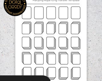 Mahjong Tiles Royal Icing Transfer Sheets Printable Game Tile Template Cookie Decorating Edible Sprinkles Macarons Mahjongg PDF