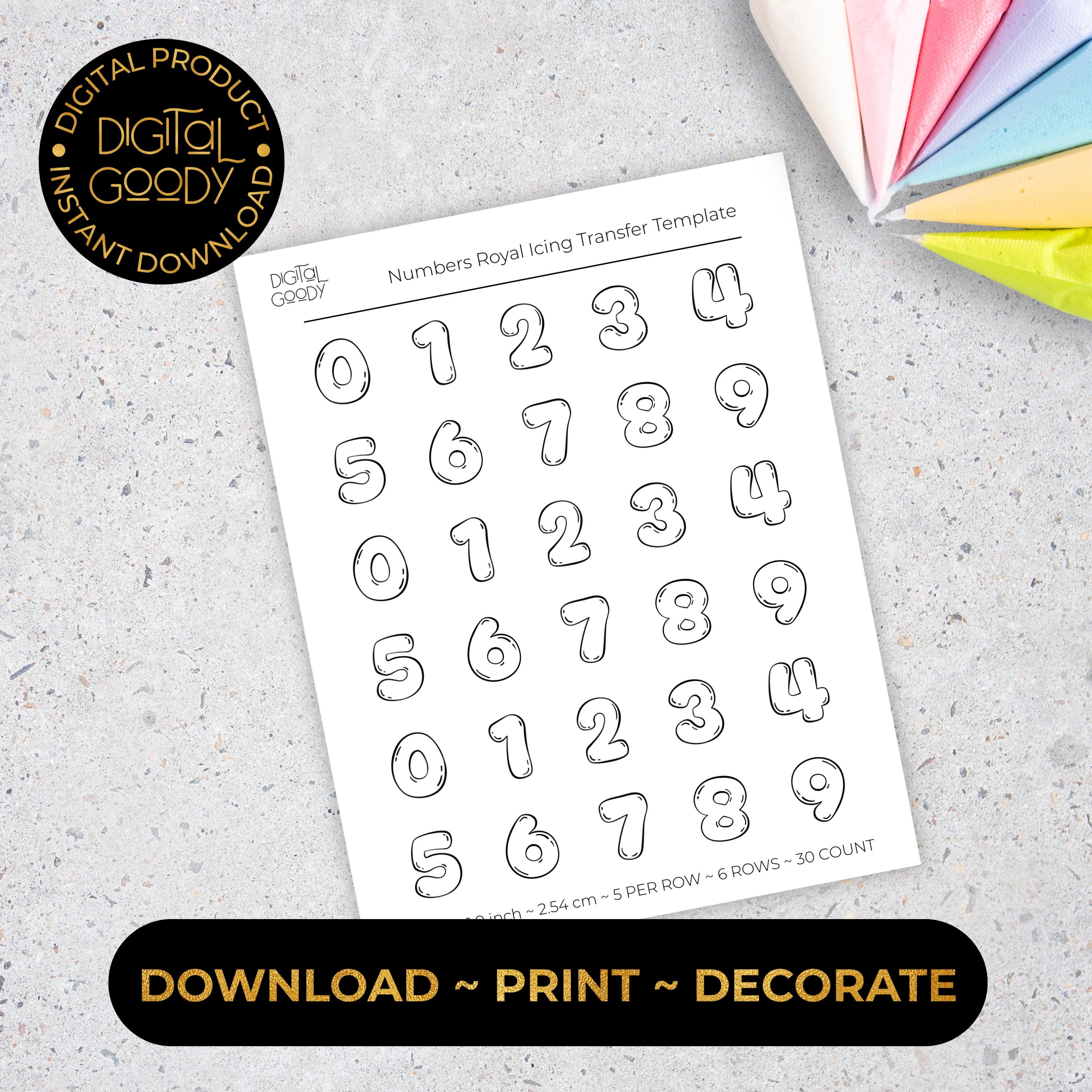 Numbers Royal Icing Transfer Sheets Printable Balloon Number Template ...