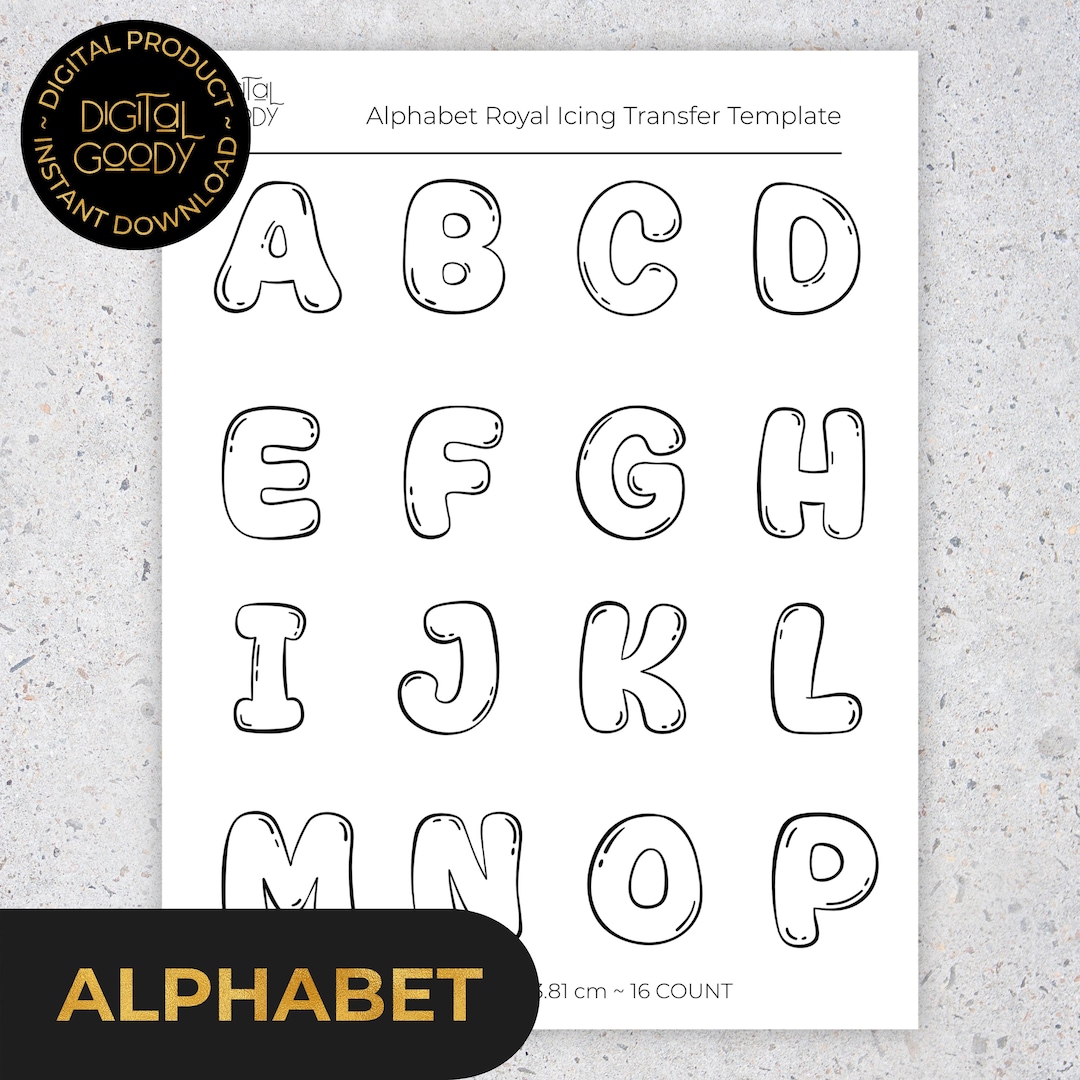 Alphabet Royal Icing Transfer Sheets Printable Balloon Letters Template ...