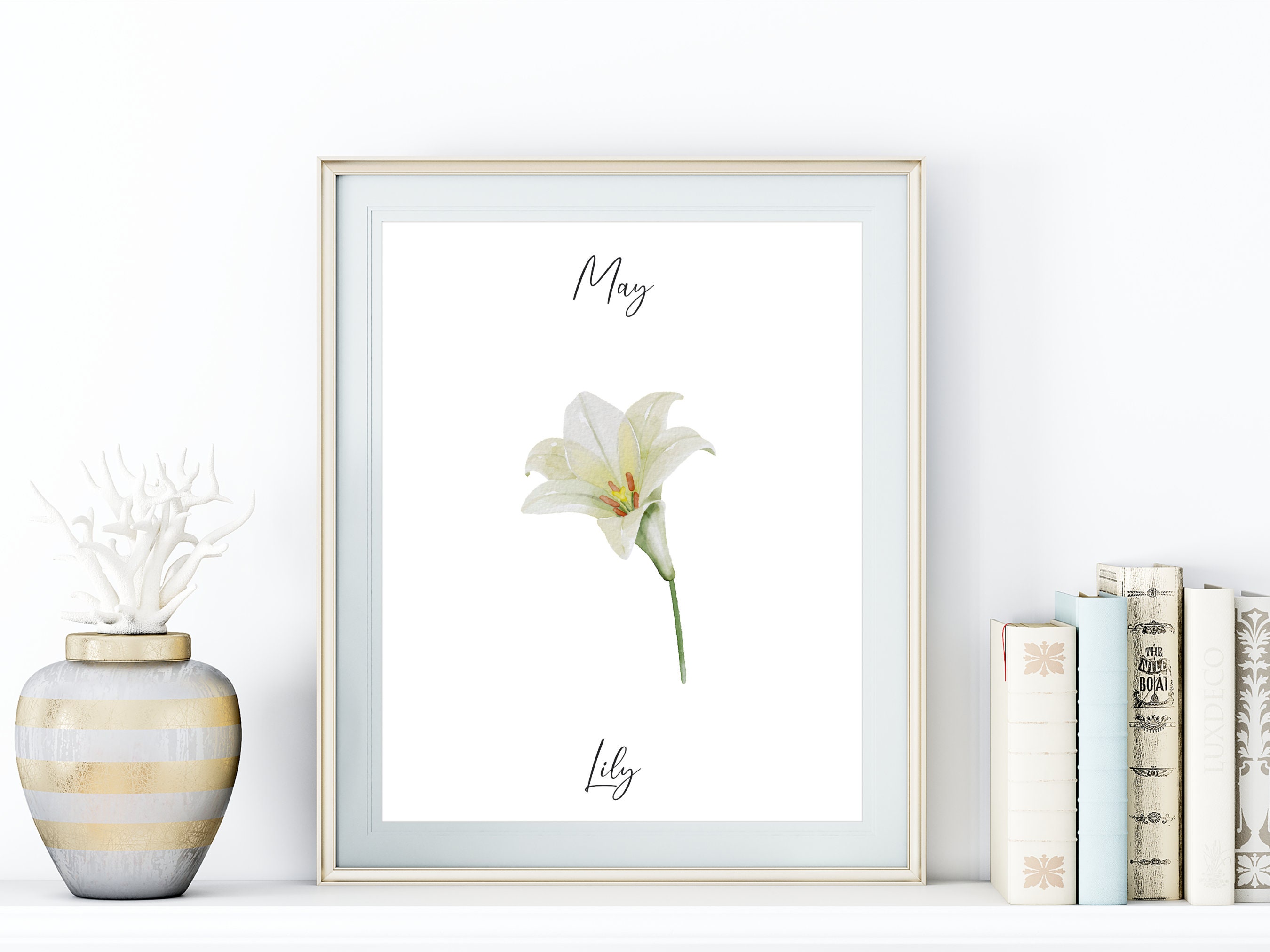 May Birth Month Printable Wall Art, Birthday Flower Poster, Birth Month ...