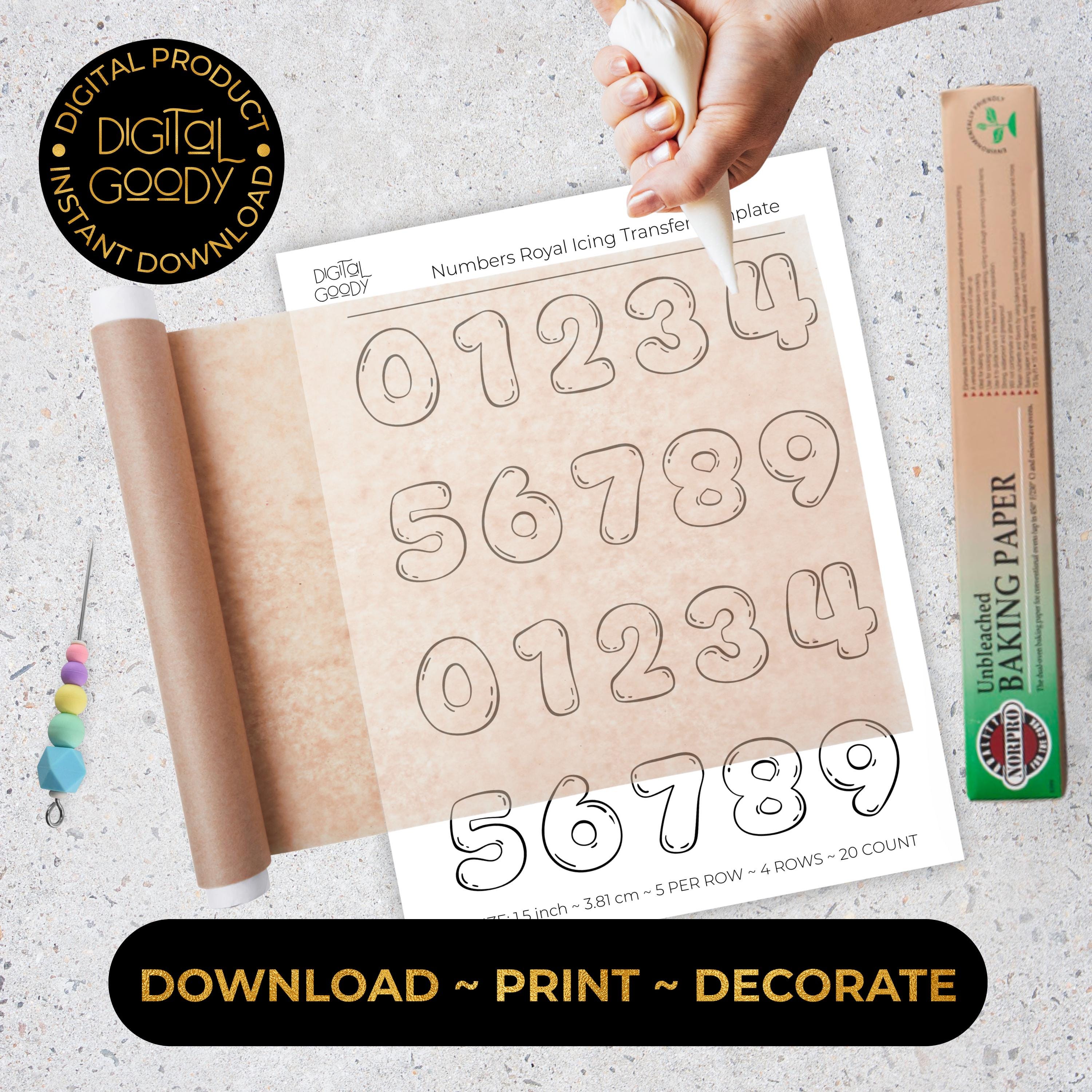 Numbers Royal Icing Transfer Sheets Printable Balloon Number Template ...