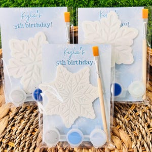 Kit para pintar tu propio copo de nieve: Manualidades para fiestas de cumpleaños de invierno para niños