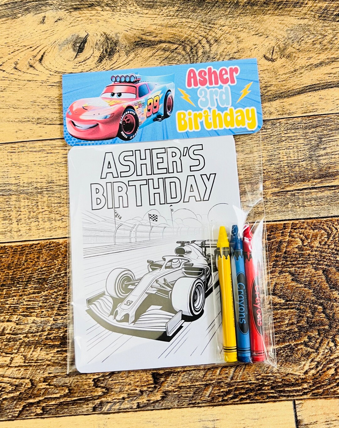 Race Car Party Favors, Coloring Pages With Crayons, Kids Party, Cars - Etsy