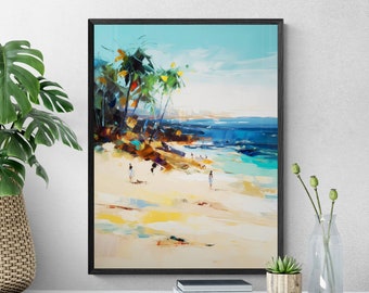 Abstract Seascape Print - Colorful Wall Art with Sea, Beach, Waves #20