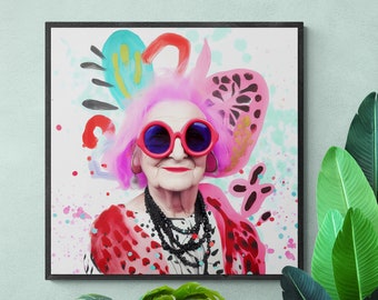 Portrait Pink Woman Print for Feminine Wall Decor in Modern Spaces #8