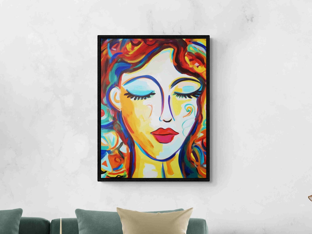 Abstract Woman Flower Artwork for Chic Wall Decor31 Etsy