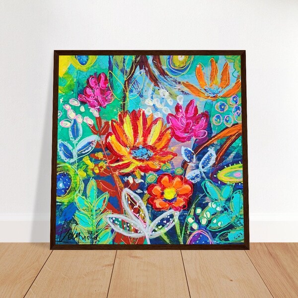 Vibrant Flower Abstract Print - Colorful Wall Art Decor for your Home