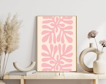 Abstract wall art print, Pink beige neutral prints, Trendy wall art, Pink abstract poster, Beige prints, Living room decor, DIGITAL DOWNLOAD