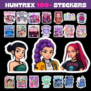 100+ Kpop Demon Hunter Sticker Bundle, Sa-ja Boy Png Stickers, Huntrix Png Sticker Pack, Saja Girls Stickers, Kpop Printable Stickers