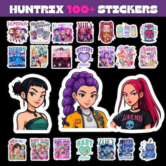 100+ Kpop Demon Hunter Sticker Bundle, Sa-ja Boy Png Stickers, Huntrix Png Sticker Pack, Saja Girls Stickers, Kpop Printable Stickers