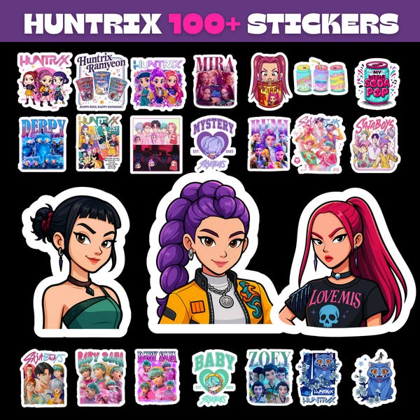 Lot De 61 Autocollants Kpop Demo Hunters - Stickers Vinyle Waterproof Pour Fans - Décoration Laptop, Skate, Valise