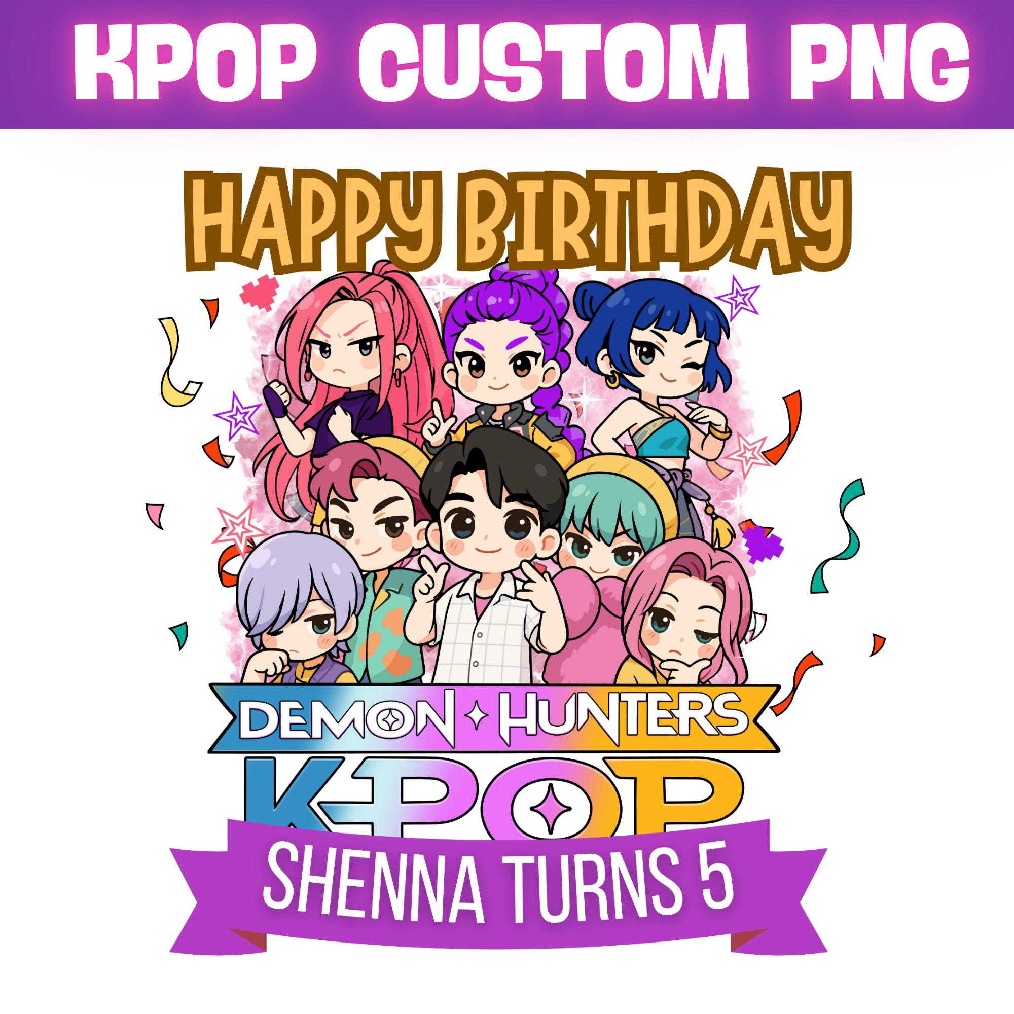 ハントリックス誕生日カスタムネーム年齢PNG、パーソナライズされたK