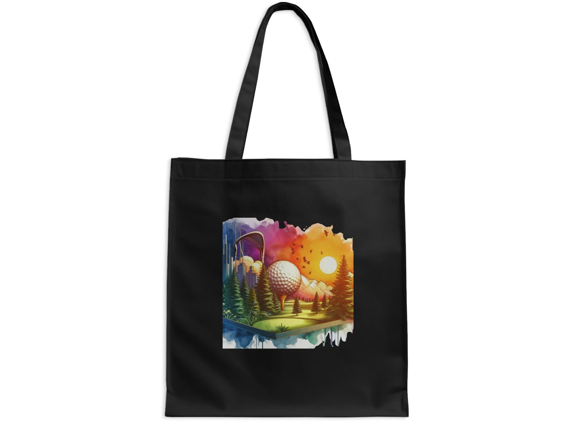 Golf Pattern Print Leather Tote Bag main image 1