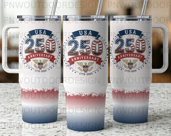 40oz Tumbler Wrap Design, USA 250th Anniversary, Sublimation