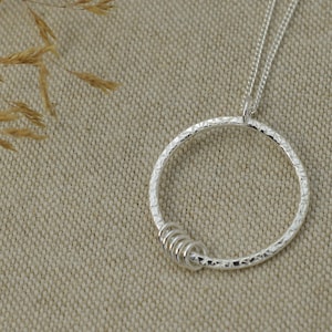 50th birthday gift for women, 50th birthday present, milestone birthday, 5 decades 5 rings silver necklace, 50th birthday necklace